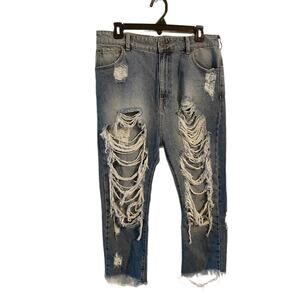 Ser.O.Ya NWT Omar Drop Crotch Boyfriend Jean Sz  27 x 21